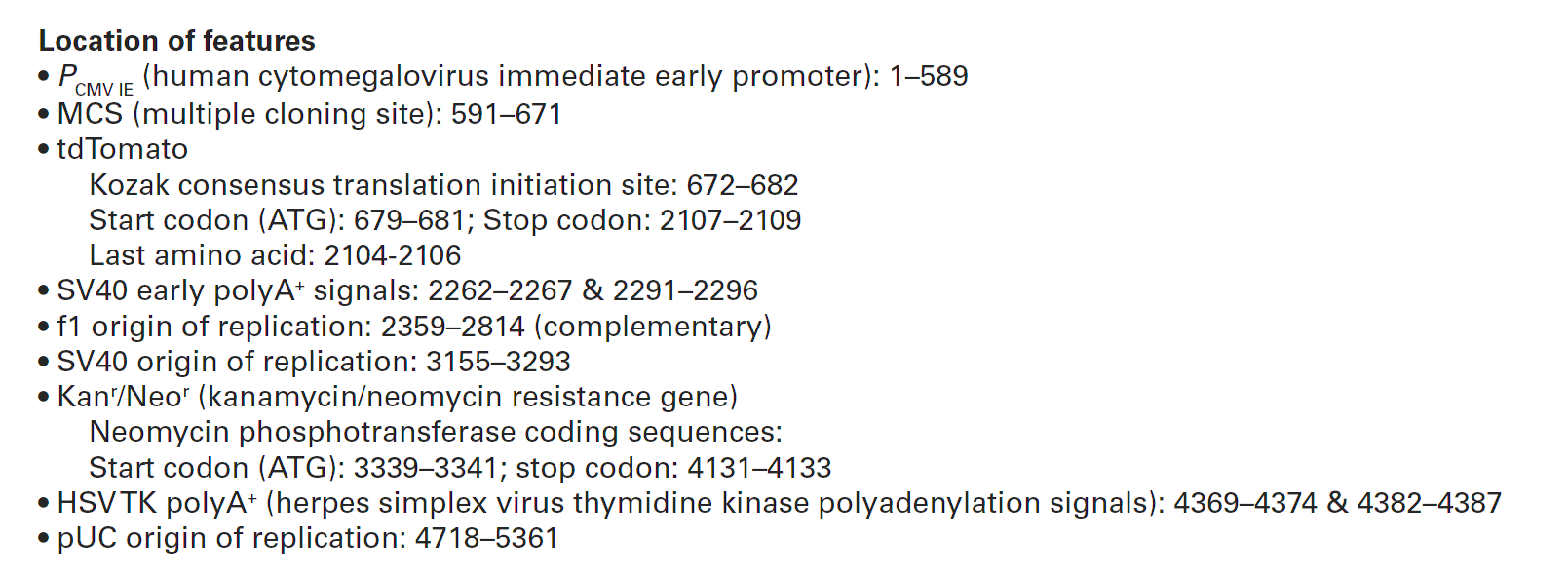 ptdTomato-N1 载体特征